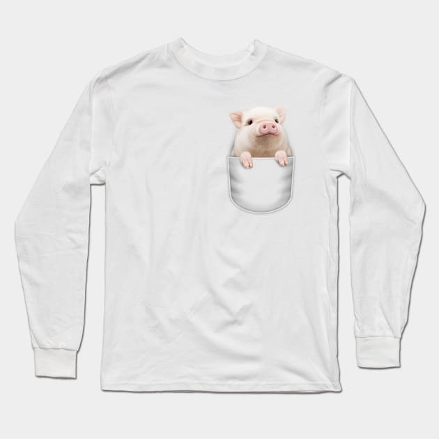 PIG POCKET Long Sleeve T-Shirt by ADAMLAWLESS